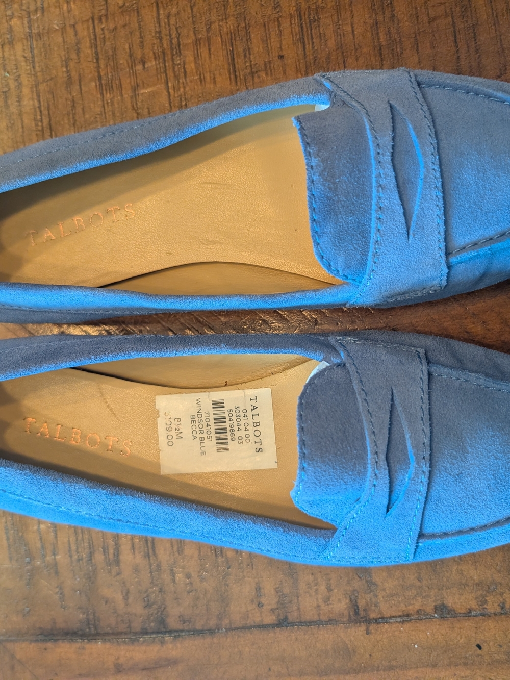 Talbots Suede Penny Loafers in Periwinkle Blue - Picture 7 of 7